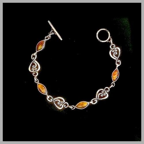 Bali Amber Leaf Bracelet